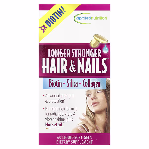 Applied Nutrition, Longer Stronger Hair & Nails®, 60 Liquid Soft-Gels