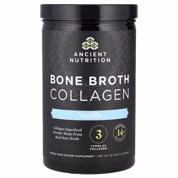 Ancient Nutrition, Bone Broth Collagen, Vanilla, 18.3 oz (519 g)