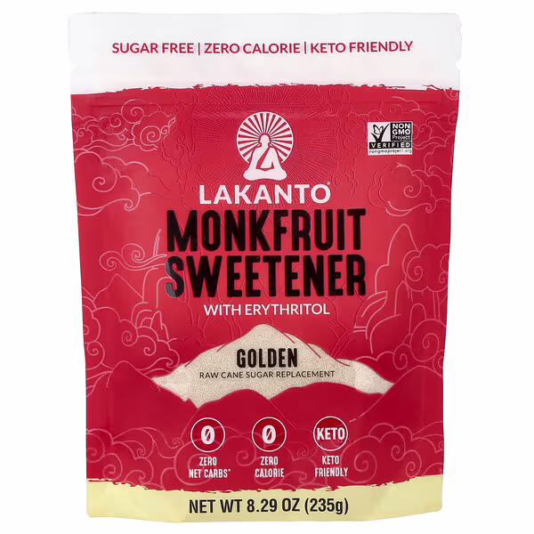 Lakanto, Monkfruit Sweetener with Erythritol, Golden, 8.29 oz (235 g)