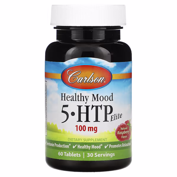 Carlson, Healthy Mood, 5-HTP Elite, Natural Raspberry, 60 Tablets