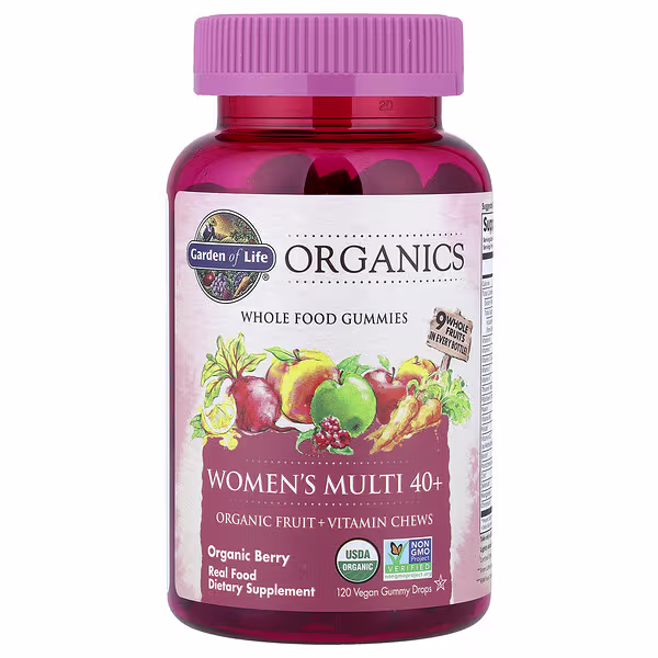 Garden of Life, Organics, Women's Multi 40+ Gummies, Organic Berry, 120 Vegan Gummy Drops