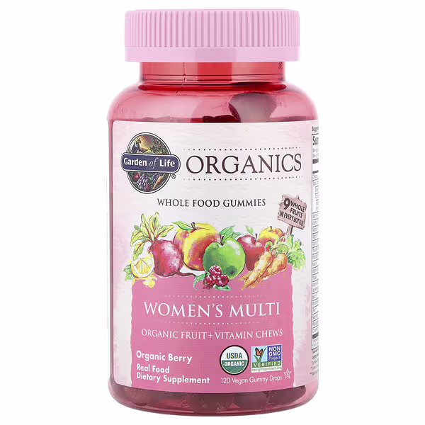 Garden of Life, Organics, Women's Multi Gummies, Organic Berry, 120 Vegan Gummy Drops