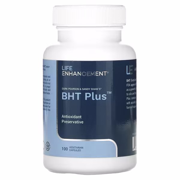 Life Enhancement, Durk Pearson & Sandy Shaw's BHT Plus, 100 Vegetable Capsules