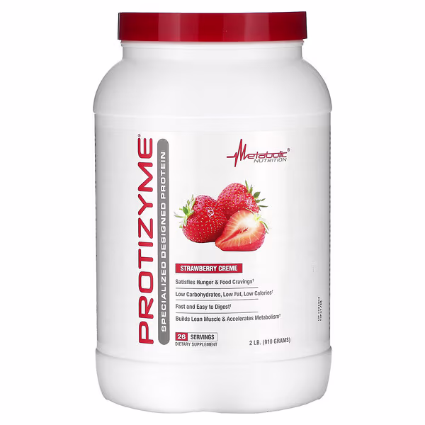 Metabolic Nutrition, Protizyme, Specialized Designed Protein, Strawberry Creme, 2 lb (910 g)