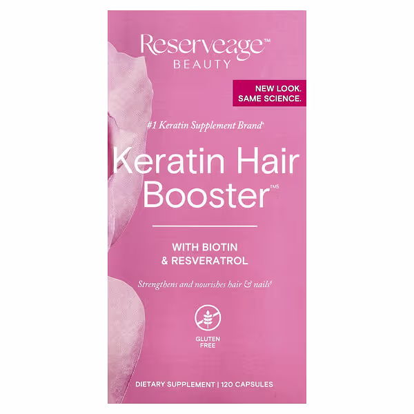 Reserveage Beauty, Keratin Hair Booster with Biotin & Resveratrol, 120 Capsules