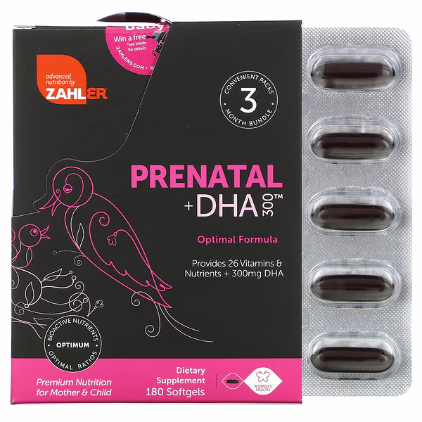 Zahler, Prenatal + DHA 300 Optimal Formula, 180 Softgels