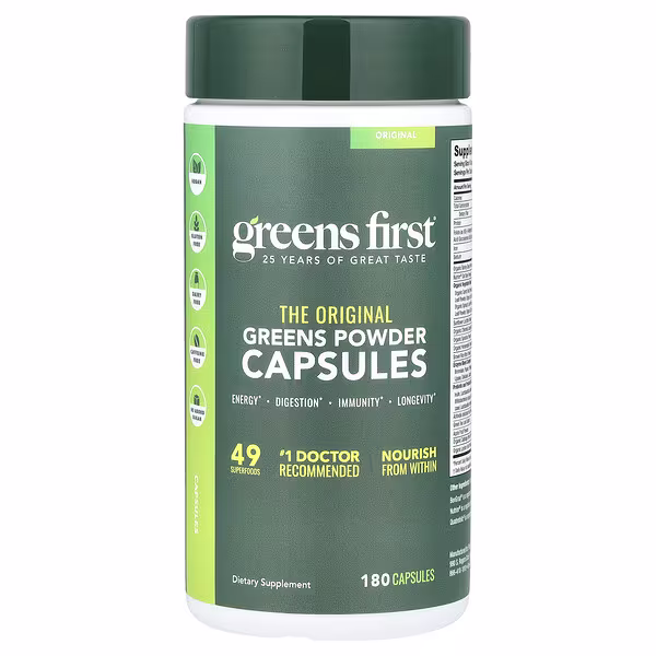 Greens First, Greens Powder Capsules, 180 Capsules