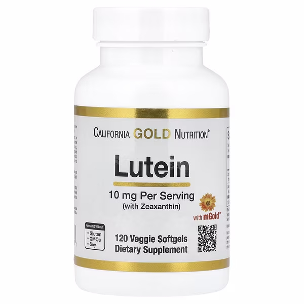 California Gold Nutrition, Lutein with Zeaxanthin from Marigold Extract, 10 mg, 120 Veggie Softgels