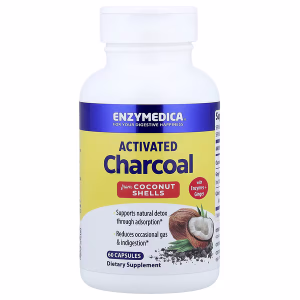 Enzymedica, Activated Charcoal, 60 Capsules