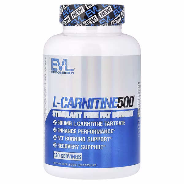 EVLution Nutrition, L-Carnitine500®, 500 mg, 120 Capsules