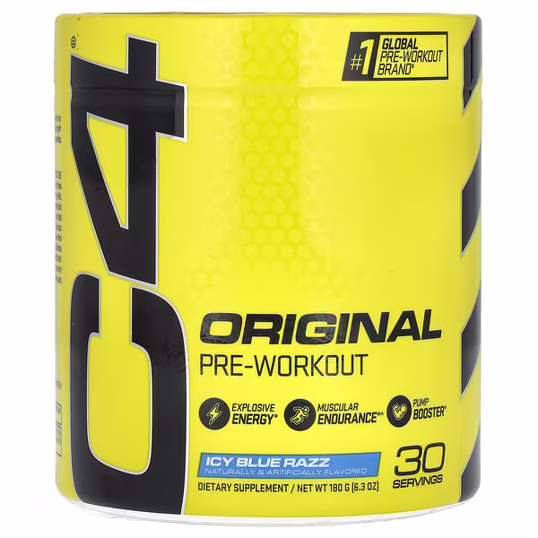 C4 / Cellucor, C4® Original, Pre-Workout, Icy Blue Razz, 6.3 oz (180 g)