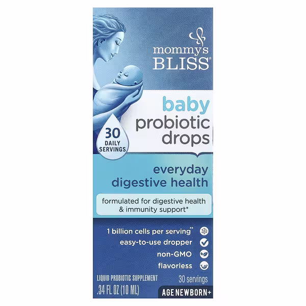 Mommy's Bliss, Baby Probiotic Drops, Everyday Digestive Health, Newborn+, 0.34 fl oz (10 ml)