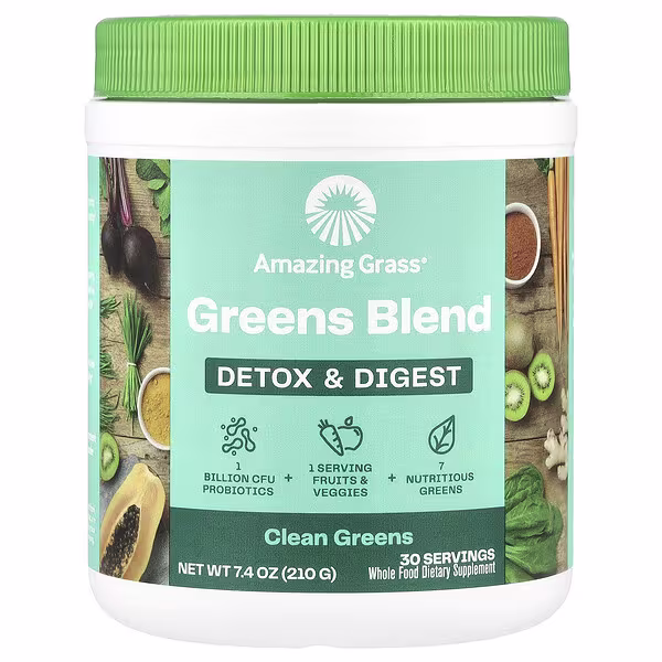 Amazing Grass, Greens Blend, Detox & Digest, Clean Greens, 7.4 oz (210 g)
