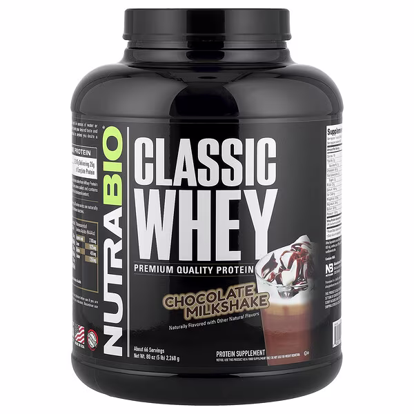 NutraBio, Classic Whey Protein, Chocolate Milkshake, 5 lbs (2,268 g)