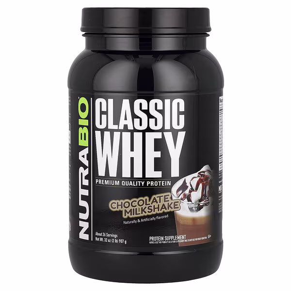 NutraBio, Classic Whey Protein, Chocolate Milkshake, 2 lb (907 g)