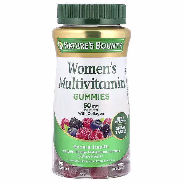 Nature's Bounty, Women's Multivitamin Gummies, Mixed Berry & Raspberry, 90 Gummies