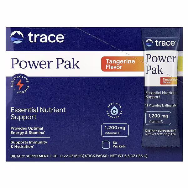 Trace, Power Pak, Tangerine, 30 Stick Packs, 0.22 oz (6.1 g) Each