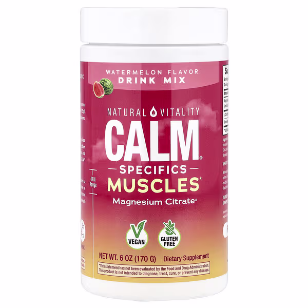 Natural Vitality, CALM® Specifics Muscles, Magnesium Citrate Drink Mix, Watermelon, 6 oz (170 g)