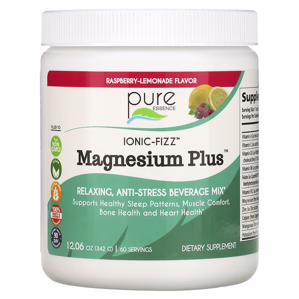 Pure Essence, Ionic-Fizz, Magnesium Plus, Raspberry Lemonade, 12.06 oz (342 g)