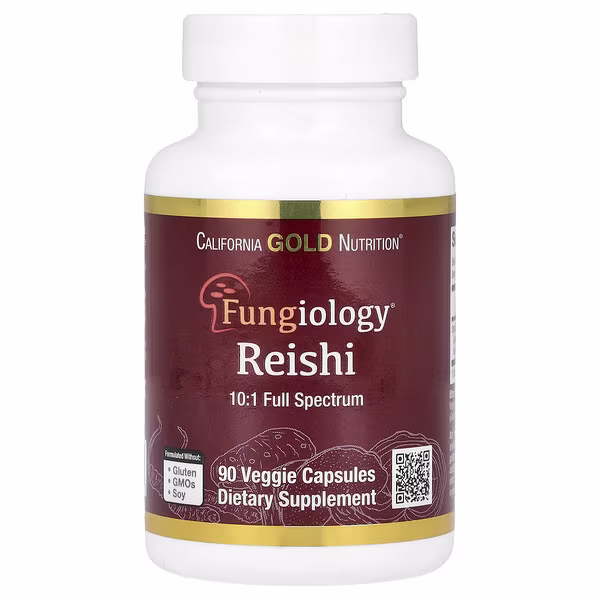 California Gold Nutrition, Reishi (Ganoderma lucidum), Full Spectrum, Certified Organic, 90 Veggie Capsules (600 mg Per Veggie Capsule)