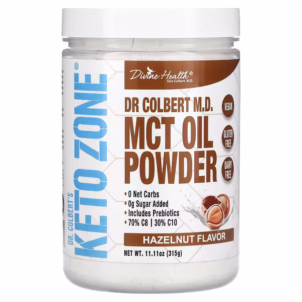 Divine Health, Dr. Colbert's Keto Zone, MCT Oil Powder, Hazelnut , 11.11 oz (315 g)