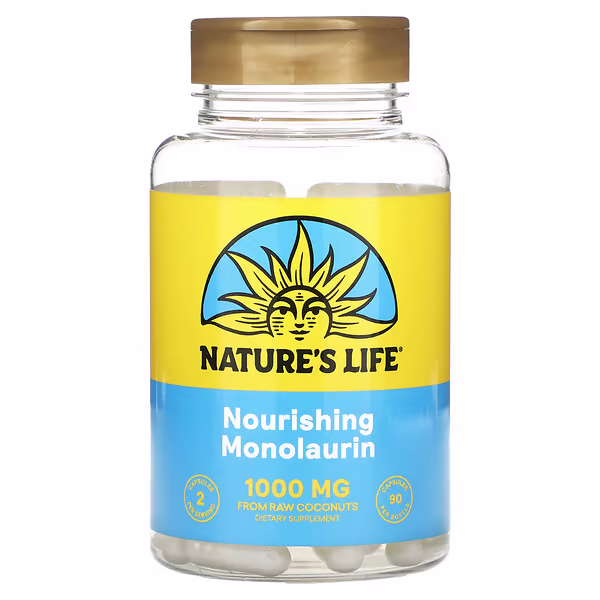 Nature's Life, Nourishing Monolaurin, 90 Capsules (500 mg per Capsule)