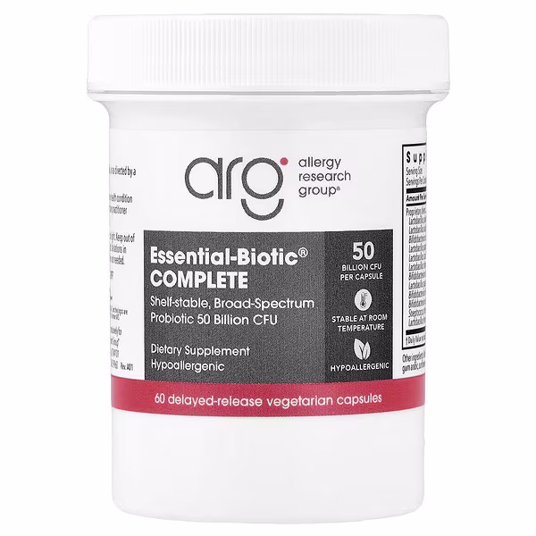 Allergy Research Group, Essential-Biotic® Complete, 50 Billion CFU, 60 Delayed-Release Vegetarian Capsules