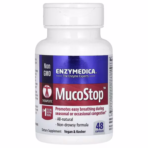 Enzymedica, MucoStop, 48 Capsules