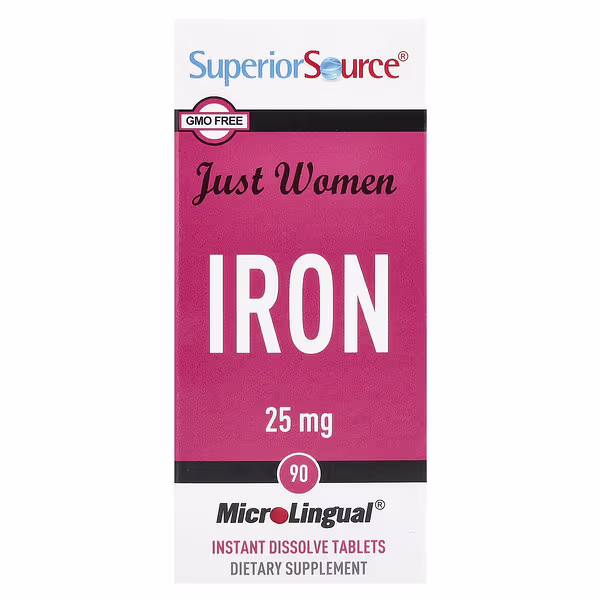 Superior Source, Just Women, Iron, 25 mg, 90 MicroLingual® Instant Dissolve Tablets