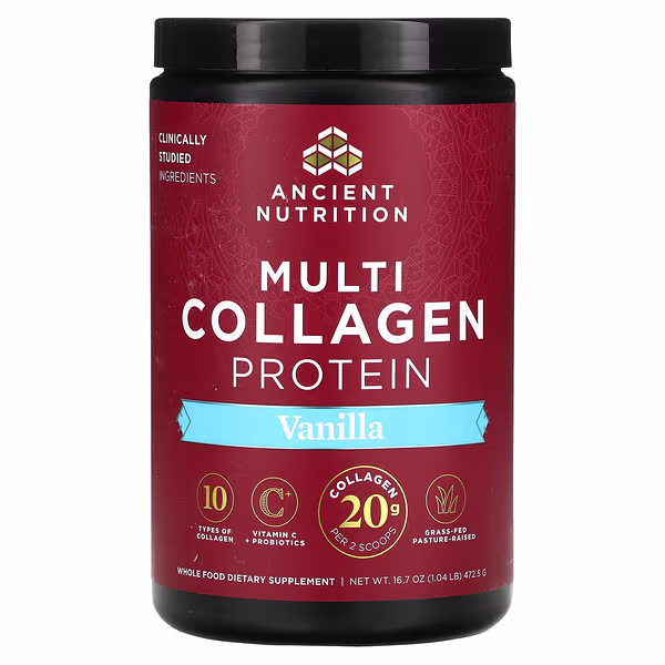 Ancient Nutrition, Multi Collagen Protein, Vanilla, 1.04 lb (472.5 g)