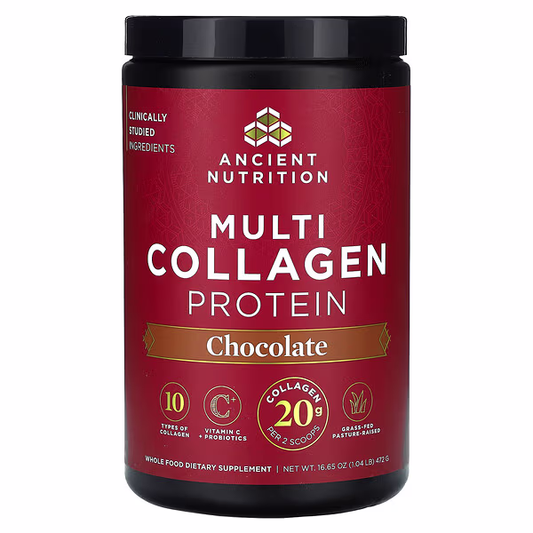 Ancient Nutrition, Multi Collagen Protein, Chocolate, 1.04 lb (472 g)