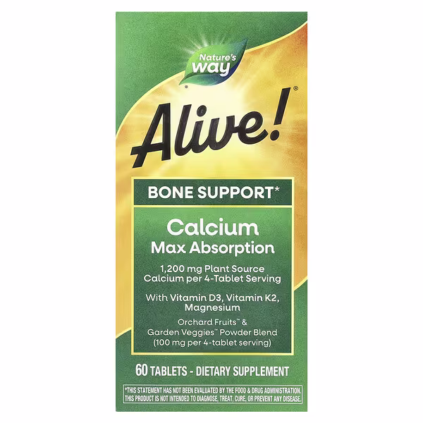 Nature's Way, Alive! Calcium, Max Absorption, 60 Tablets