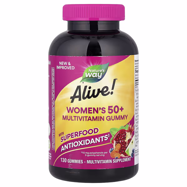 Nature's Way, Alive!® Women's 50+ Multivitamin Gummy, Mixed Berry, 130 Gummies
