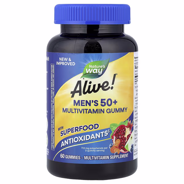 Nature's Way, Alive!® Men's 50+ Multivitamin Gummy, Fruit, 60 Gummies