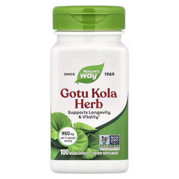 Nature's Way, Gotu Kola Herb, 100 Vegan Capsules (475 mg per Capsule)