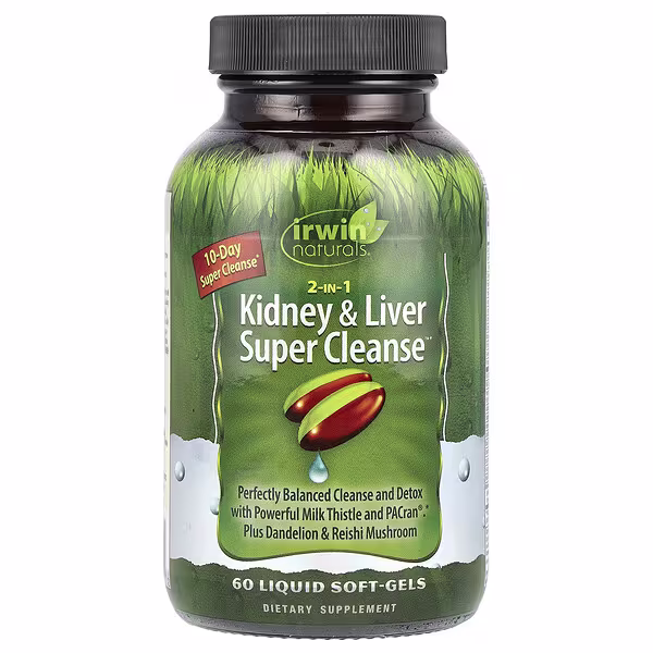 Irwin Naturals, 2-In-1 Kidney & Liver Super Cleanse™, 60 Liquid Soft-Gels