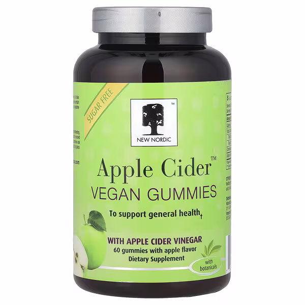 New Nordic, Apple Cider™ Vegan Gummies, Apple, 60 Gummies (200 mg per Gummy)