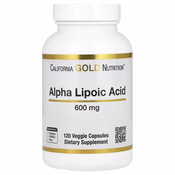 California Gold Nutrition, Alpha Lipoic Acid, 600 mg, 120 Veggie Capsules