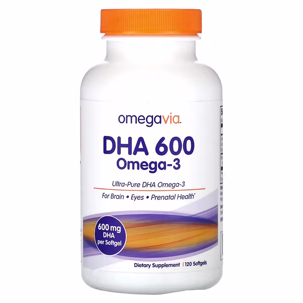 OmegaVia, DHA 600, Omega-3, 120 Softgels