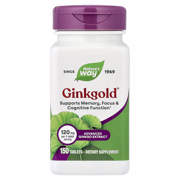 Nature's Way, Ginkgold®, 150 Tablets (60 mg per Tablet)