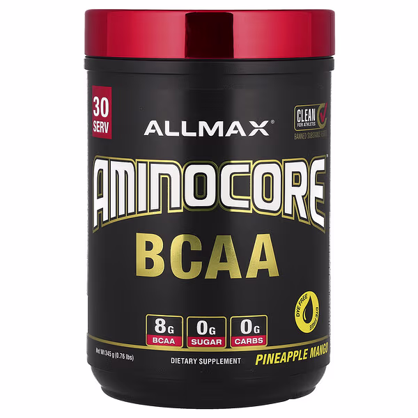 ALLMAX, AMINOCORE™ BCAA, Pineapple Mango, 0.76 lbs (345 g)