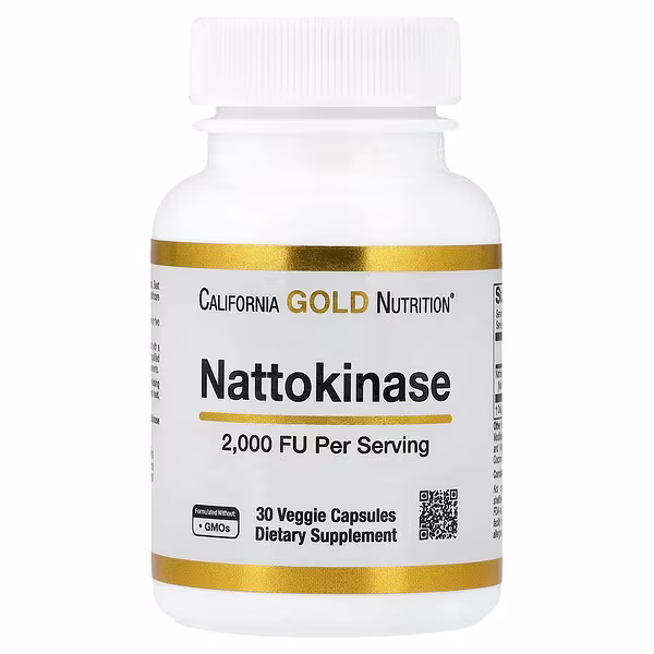 California Gold Nutrition, Nattokinase, Proteolytic Enzyme, 2,000 FUs, 30 Veggie Capsules