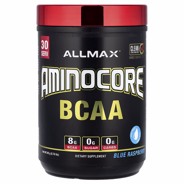 ALLMAX, AMINOCORE™ BCAA, Blue Raspberry, 0.76 lbs (345 g)