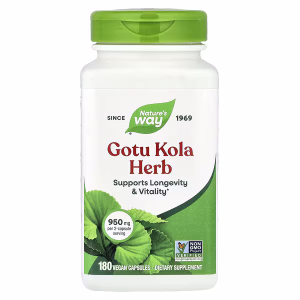 Nature's Way, Gotu Kola Herb, 180 Vegan Capsules (475 mg per Capsule)