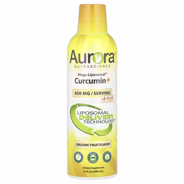 Aurora Nutrascience, Mega-Liposomal™ Curcumin+, Organic Fruit, 450 mg, 16 fl oz (480 ml)