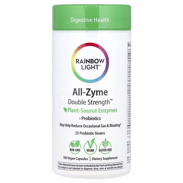 Rainbow Light, All-Zyme™, 180 Vegan Capsules