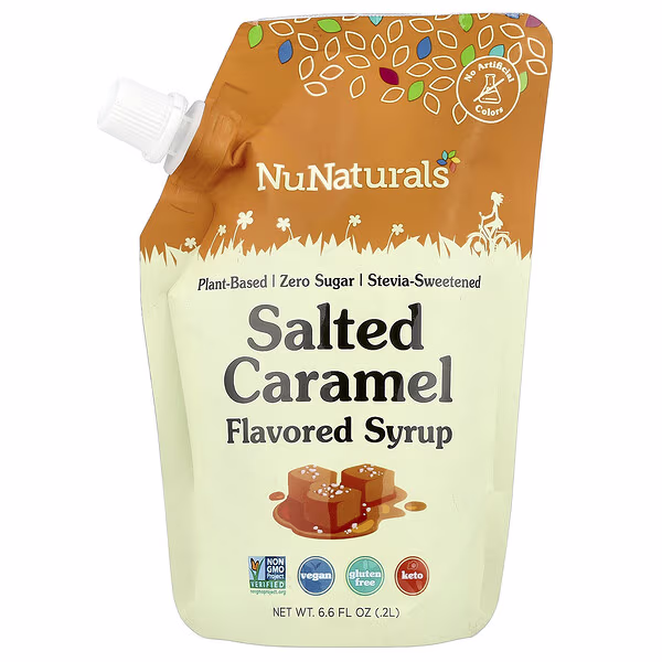 NuNaturals, Salted Caramel Flavored Syrup, 6.6 fl oz (0.2 L)