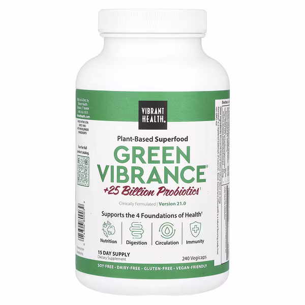 Vibrant Health, Green Vibrance, Version 21.0, 240 Vegicaps