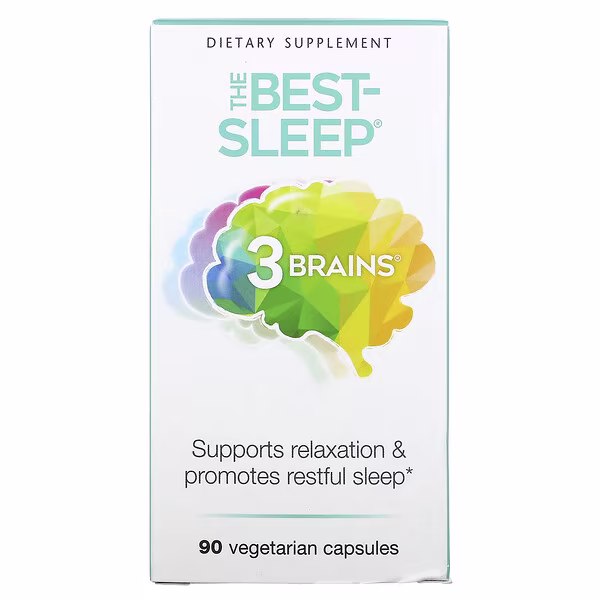 Natural Factors, 3 Brains, The Best-Sleep, 90 Vegetarian Capsules