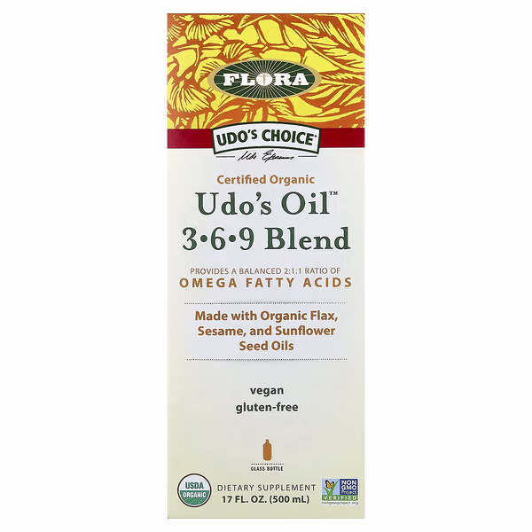 Flora, Organic Udo's Oil™ 3-6-9 Blend, 17 fl oz (500 ml)
